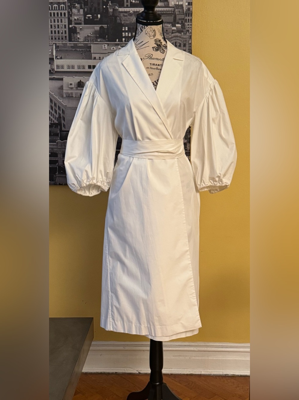 REMAIN BIRGER CHRISTENSEN White West Cotton Poplin Wrap Dress w. Pockets